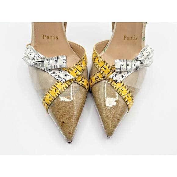 Christian Louboutin Multicolor Tape Trimmed PVC Metri Pumps Size EU 36 6 - Picture 10 of 11